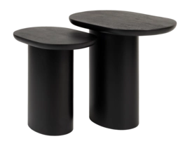 Bijzettafel White Label Living Bela Black - Set of 2