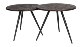 Bijzettafel White Label Living Webster Brown - Set of 3