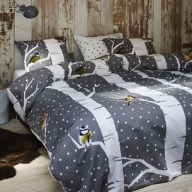 Bettwäsche Vanezza Birdie Grau Flanell