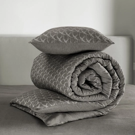 Dekbedovertrek De Witte Lietaer Birds Charcoal Grey Flanel