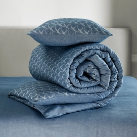 Dekbedovertrek De Witte Lietaer Birds Night Shadow Blue Flanel