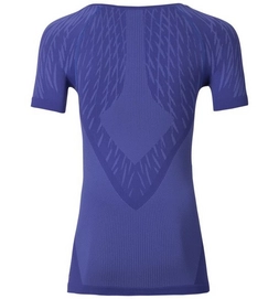 Ondershirt Odlo Womens S/S Crew Neck Evolution Light Blac Spectrum Blue Baja Blue