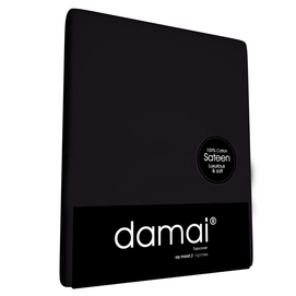 Drap-housse Surmatelas Damai Black 15 cm (Satin)-100 x 210 cm