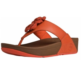 FitFlop Bloom Toe Post Leather Flame