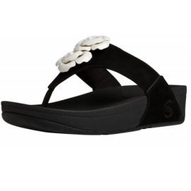 FitFlop Bloom Toe Post Suede Black