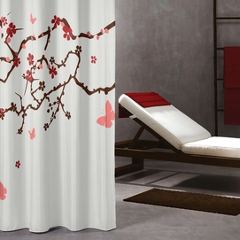 Shower Curtain Sealskin Blossom Red