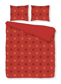 Parure de Lit Satin D'or Bonfire Rouge Satin