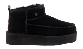 Boots Warmbat Women Durack Suede Stitch Plateau Black