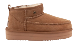 Boots Warmbat Women Durack Suede Stitch Plateau Cognac