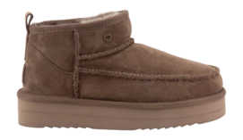 Boots Warmbat Women Durack Suede Stitch Plateau Mud
