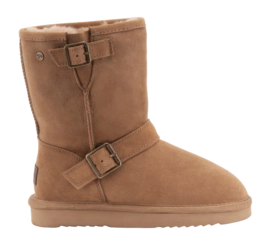 Boots Warmbat Women Kangaroo Suede Double Faced Buckle Camel