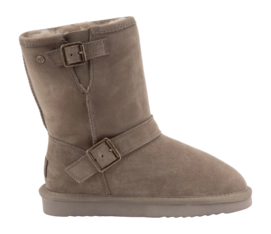 Boots Warmbat Women Kangaroo Suede Double Faced Buckle Moss
