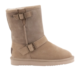 Boots Warmbat Women Kangaroo Suede Double Faced Buckle Stone