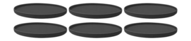 Servizio piatti Villeroy & Boch Iconic 24 cm, Set da 6, Porcellana, Nero
