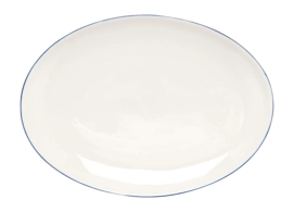 Bord vtwonen Plate White-Blue Line Oval 30 cm