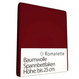 Spannbettlaken Romanette Bordeaux Rot (Baumwolle)-80 x 200 cm