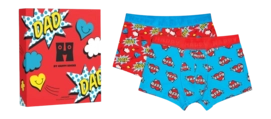 Boxershort Happy Socks Men Super Dad Short Boxers Gift Set Blue 2-Pack