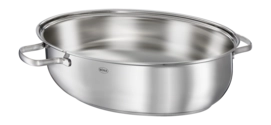 GSW 975353 Gastro traditioneel INOXXALplus braadpan o. deksel 32 cm met honingraatbodem, roestvrij staal, zilver, 32 cm