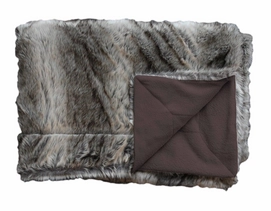 Plaid Essenza Brown Wolf Fake Fur