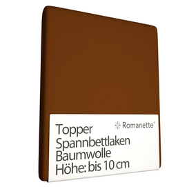 Topper Spannbettlaken Romanette Braun (Baumwolle)-80 x 200 cm