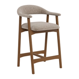 by fonQ Nordic Barkruk - Beige / Walnoot