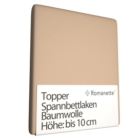 Topper Spannbettlaken Romanette Camel (Baumwolle)-80 x 200 cm