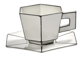 Cappucinokop Serax Carte Blanche + Saucer White/Black 220 ml