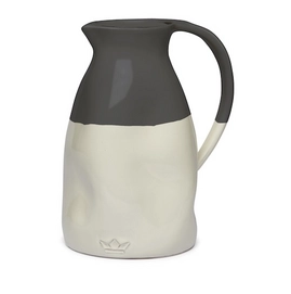 Karaf Dutchdeluxes Dented Jug Ceramic White Anthracite