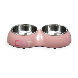 Voer en drinkbak Beeztees Tape Cat Melamine Roze