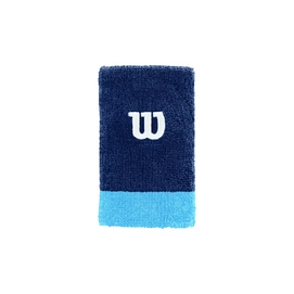 Schweißband Wilson Extra Wide W Wristband Peacoat Coastal Blue White