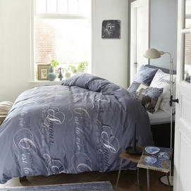 Bettwäsche Beddinghouse C'est la vie Blau Grau Renforcé