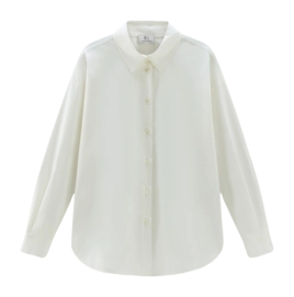 Bluse Woolrich Poplin Damen Gips White