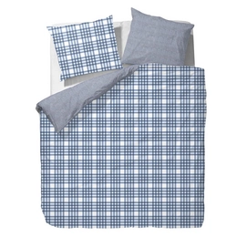 Dekbedovertrek Marc O'Polo Chambray Check Blue Percal Katoen