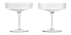 Ferm Living Ripple Coupe Champagneglazen 2 st. - Clear