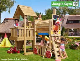 Speelset Jungle Gym Jungle Cubby + Train Geel