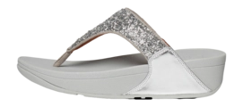Tongs FitFlop Women Lulu Shimmerfoil Toe-Thongs Silver