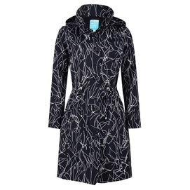 Raincoat Happy Rainy Days Coat Berbel Lines Black White-XL