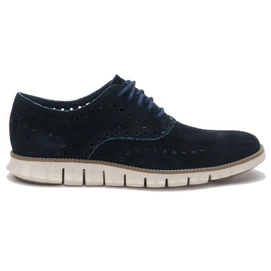 Cole Haan Zerogrand Wing Oxford Suede Marine Blue Ivory Herren
