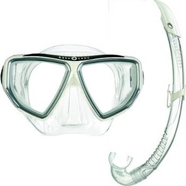 Schnorchelset Aqua Lung Sport Oyster LX & Airflex LX Weiß