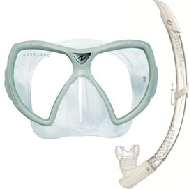 Set de Plongée avec Tuba Aqua Lung Sport Visionflex LX & Airflex LX Purge Arctic White