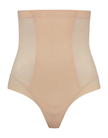 Corrective Underwear Bye Bra Women Powermesh High Waist Thong Beige