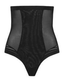 Corrective Underwear Bye Bra Women Powermesh High Waist Thong Black