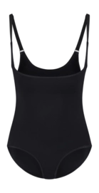 Corrective Body Suit Bye Bra Women Soft Touch Seamless Bodysuit Open Bust Black