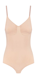 Corrective Body Suit Bye Bra Women Soft Touch Seamless Bodysuit Ultra Low Back Beige