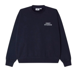 Crewneck Obey Men Obey Studios Faded Dark Navy Faded Wash 2025