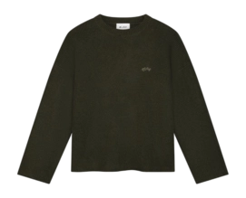 Crewneck Olaf Hussein Signature Knitted Herren Olive Night