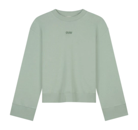 Crewneck Olaf Hussein Retro Logo Damen Green Milieu