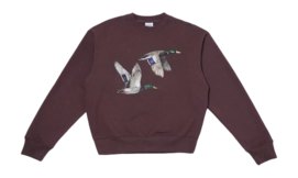 Crewneck Sabbatical Vintage Unisex Ducks Button Brown
