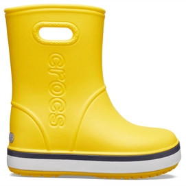 Gummistiefel Crocs Crocband Rain Boot Gelb Navy Kinder