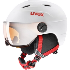 Ski Helmet Uvex Junior Visor Pro White Red Matte